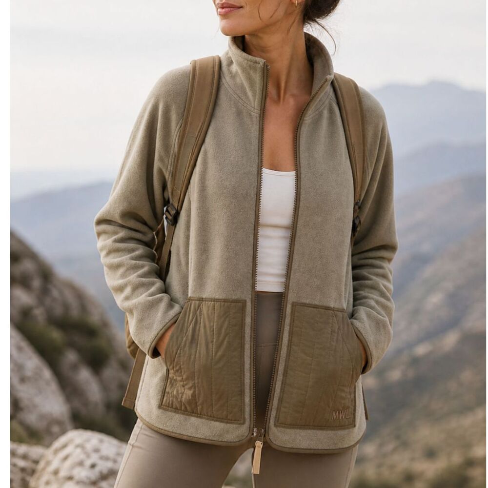 MWL Madewell Betterfleece Zip Quilted-Pocket Jacket XS Pressed Sage Gorpcore